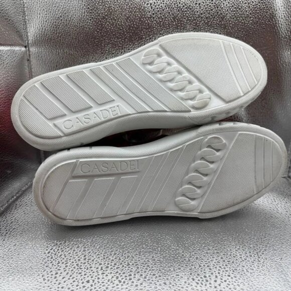 Size 41 - Casadei Womens Red High Top Suede Round Toe Designer Sneakers 054448 - Picture 8 of 9